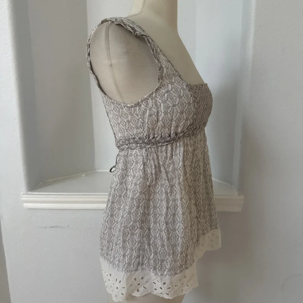Hollister Top Womens S Babydoll Eyelet Trim Boho Indie Sleaze Coquette Y2K - Picture 5 of 9
